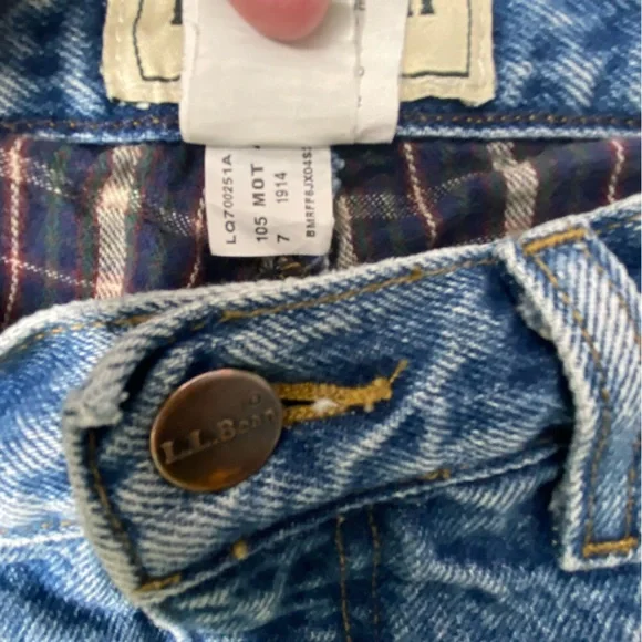 L.L. Bean Men's Flannel Lined Jeans Size 33 x 29 Classic Fit, Blue and Broken-In - Picture 10 of 12
